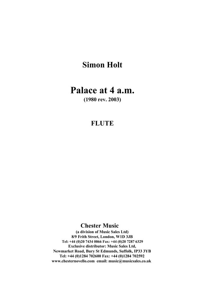 Palace At 4 a.m. (Parts)