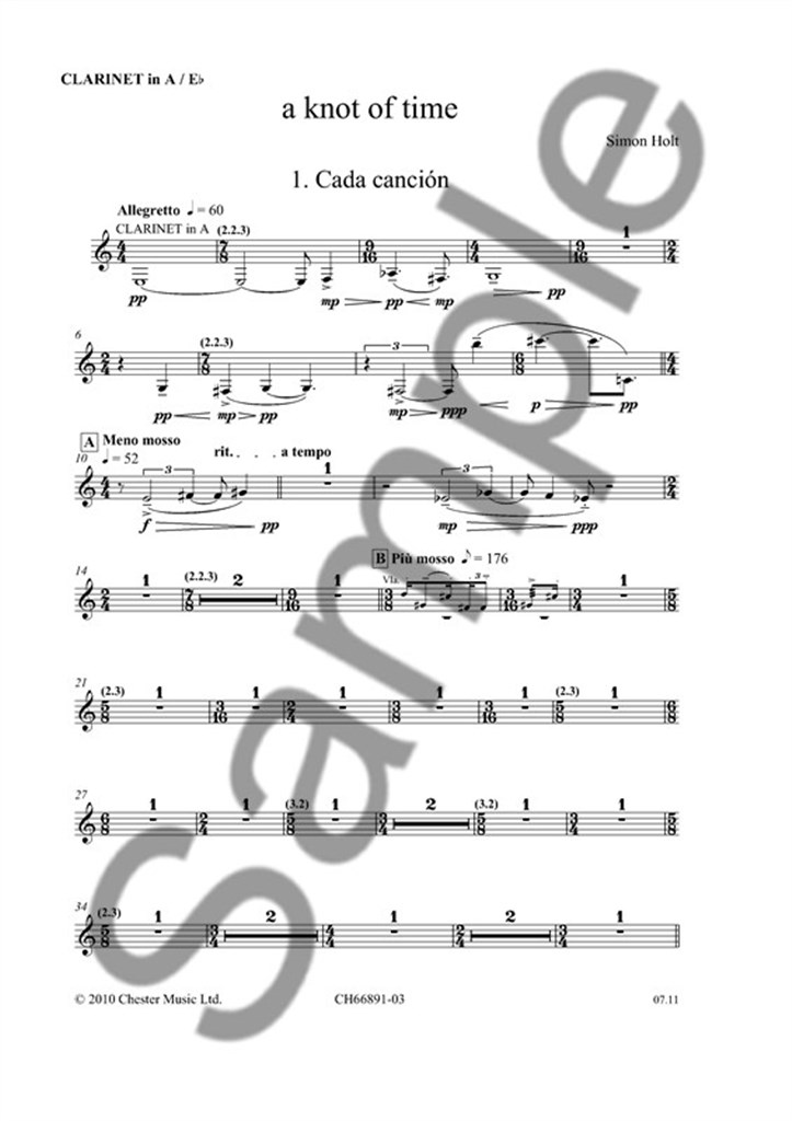 A Knot Of Time - Parts (Soprano/Chamber Ensemble)