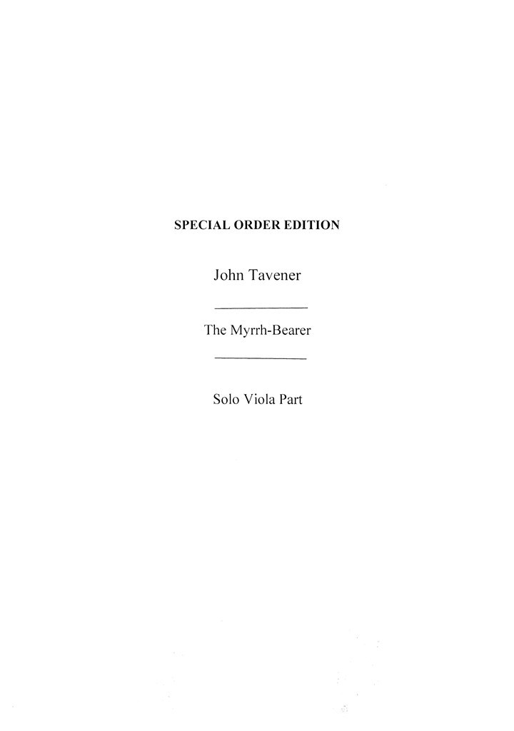 The Myrrh-Bearer (Viola Part)