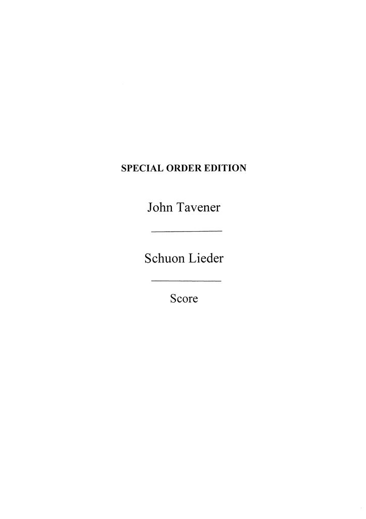 Schuon Lieder
