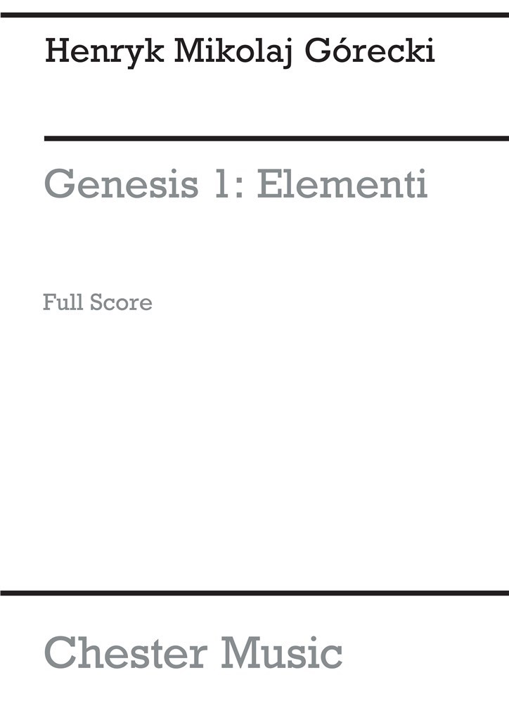 Genesis 1 - Elementi Op.19 No.1 (Full Score)