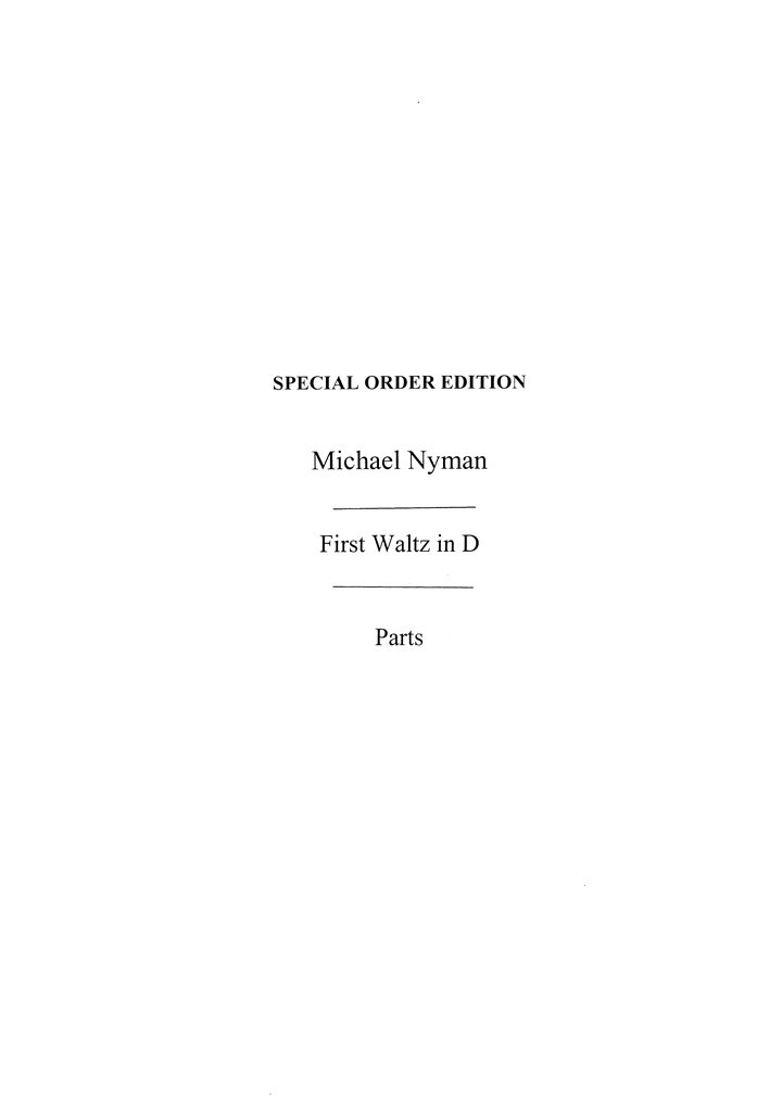 First Waltz In D (Parts)