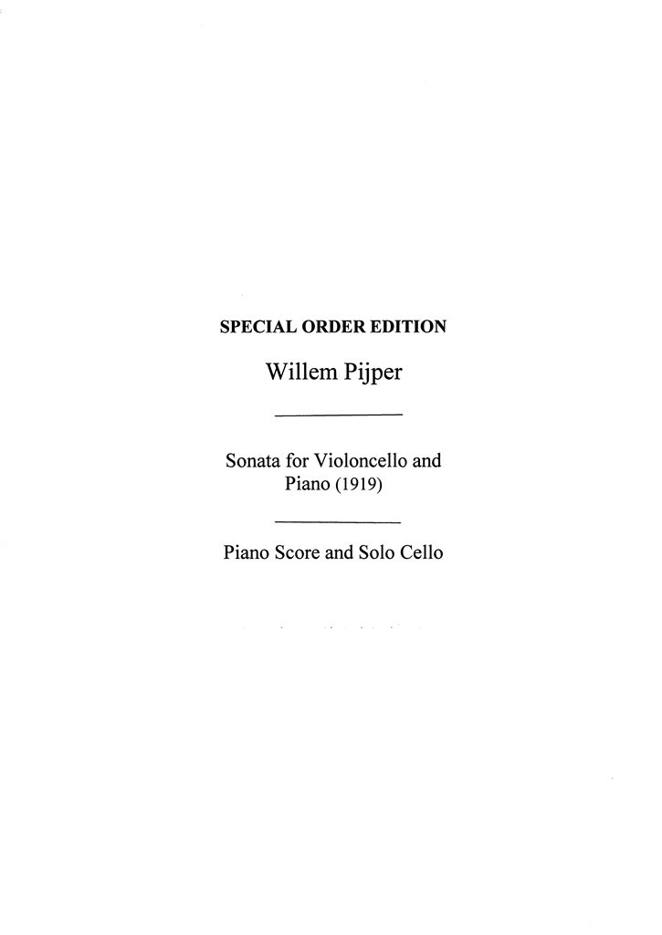 Sonata For Cello And Piano