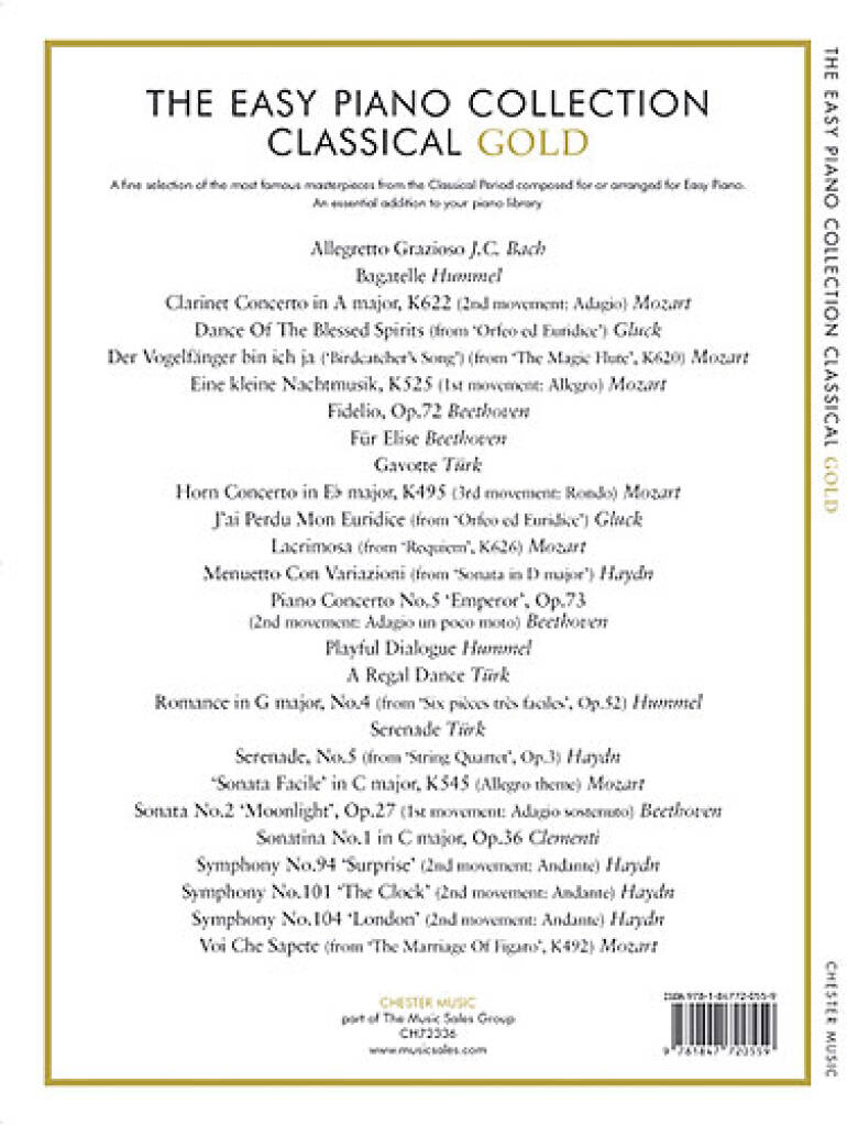The Easy Piano Collection: Classical Gold