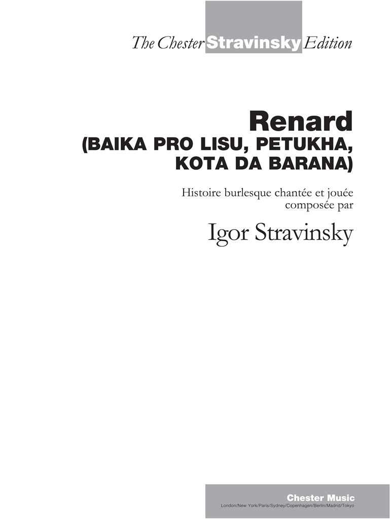 Igor Stravinsky - Renard