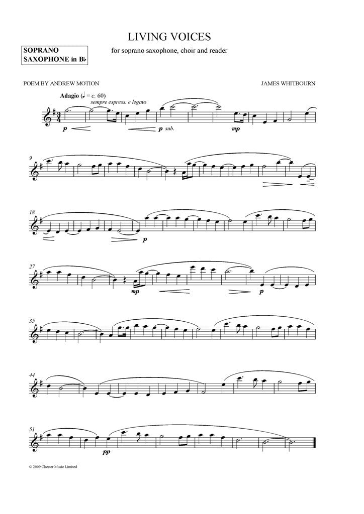 Living Voices (Soprano Saxophone Part)