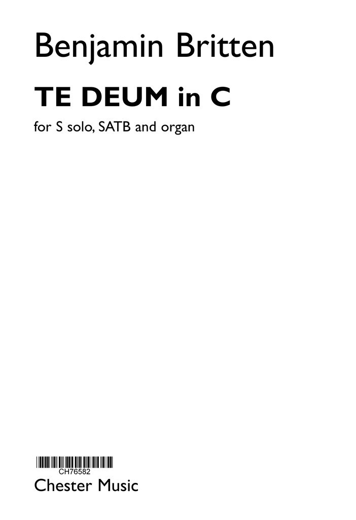 Te Deum In C - Treble (Soprano)/SATB/Organ