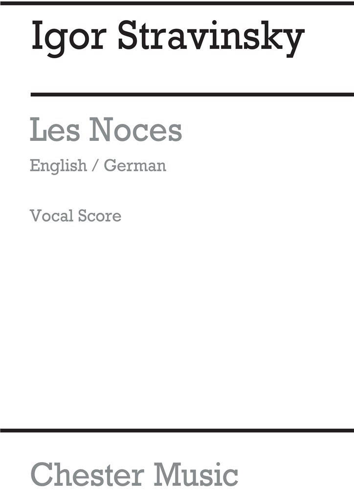 Les Noces (English/German Vocal Score)