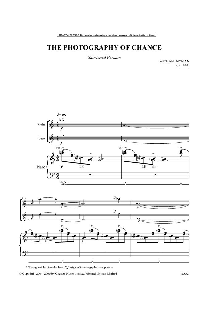 The Photography Of Chance (Piano Trio)
