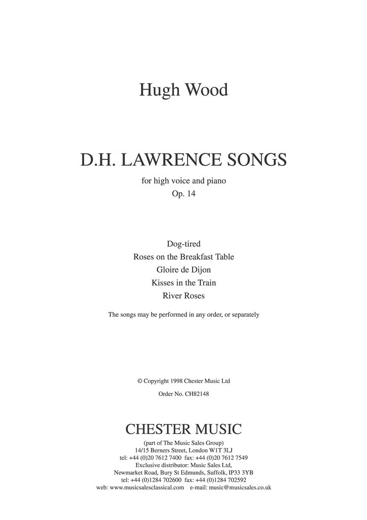 D.H. Lawrence Songs Op.14