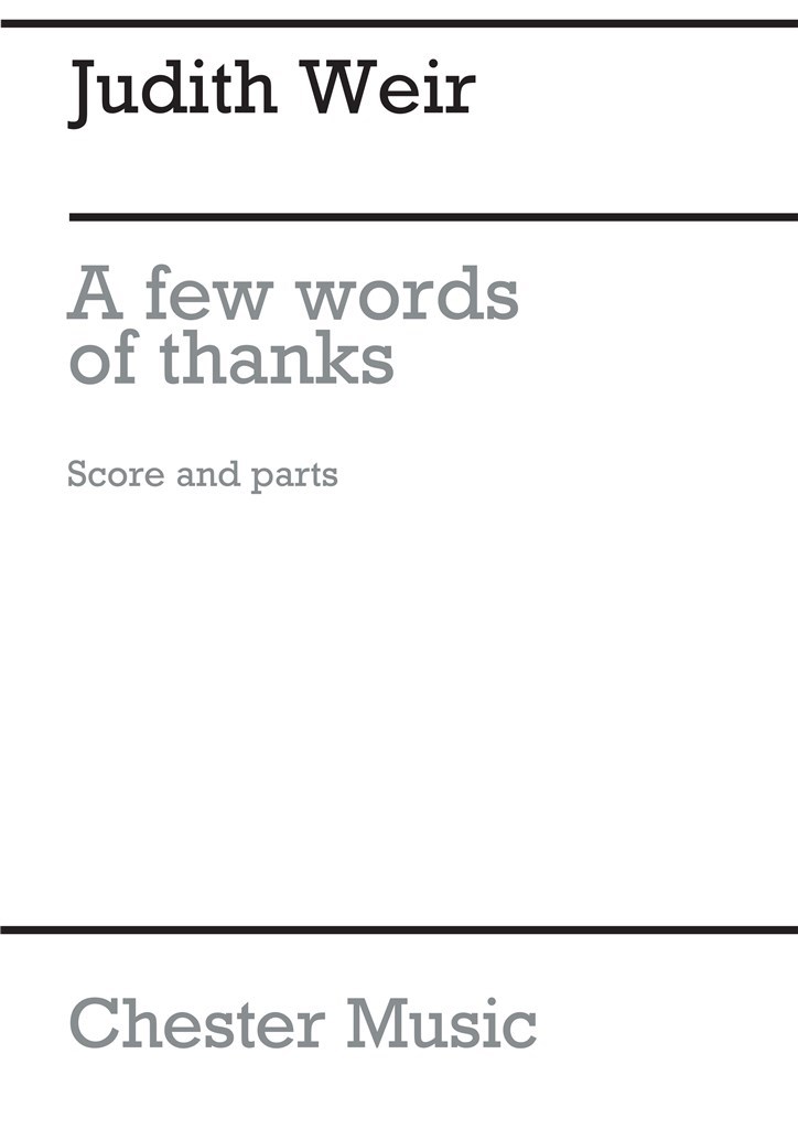 A Few Words Of Thanks