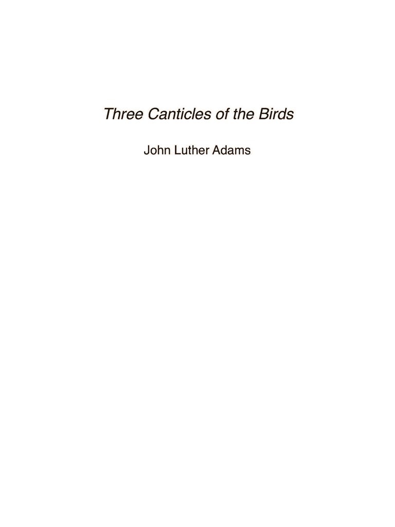 Three Canticles Of The Birds