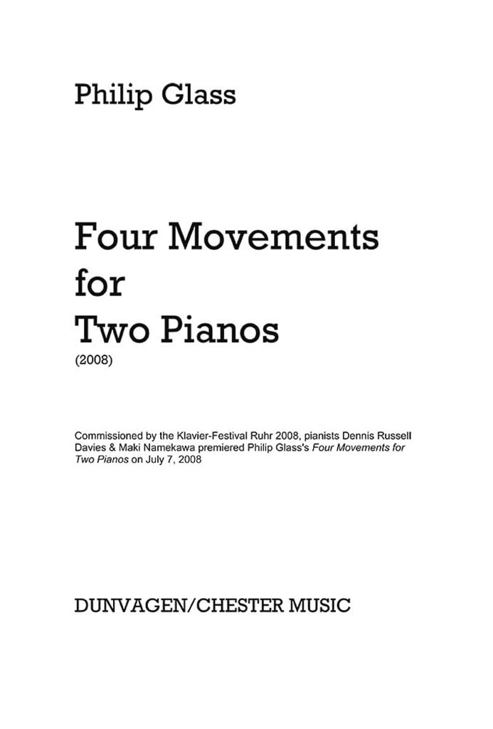 Four Mouvements For Two Pianos