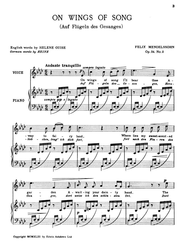 On Wings Of Song Op. 34 No. 2