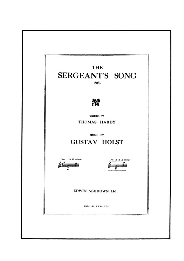 The Sergeant?S Song Op. 15 No. 3