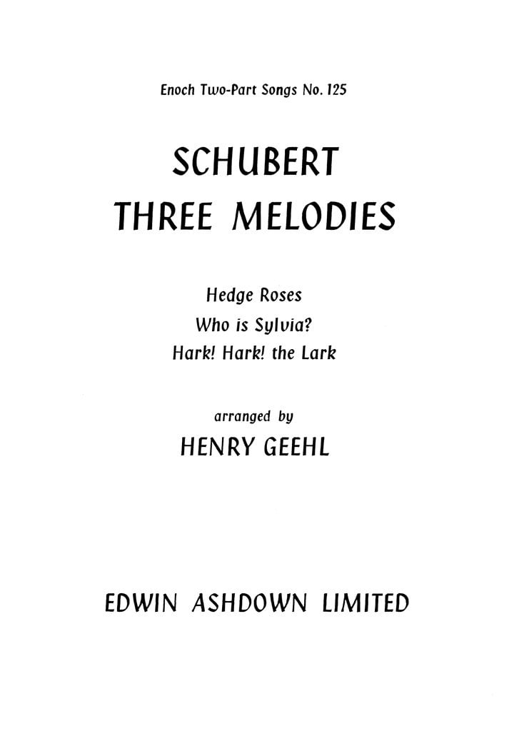 Schubert Three Melodies
