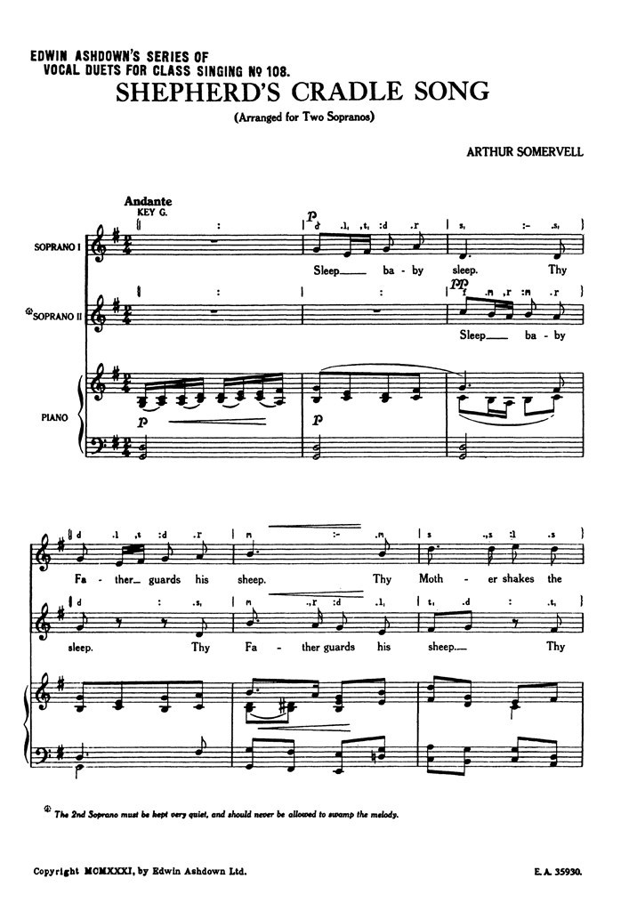 Shepherds Cradle Song In A