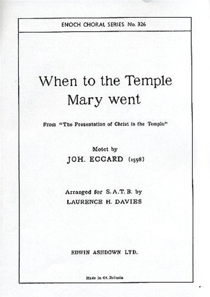 When To The Temple Mary Went