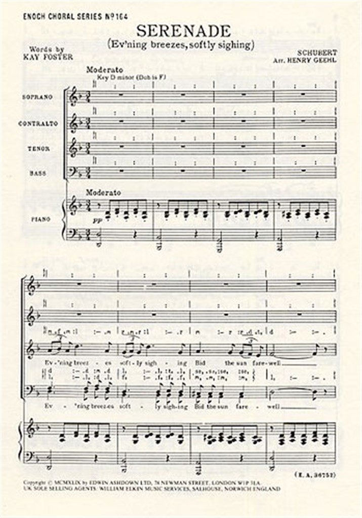Serenade - Ev'ning Breezes, Softly Sighing