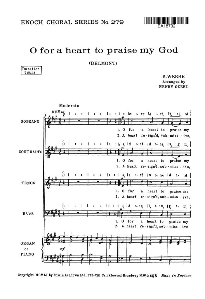 O For A Heart To Praise My God