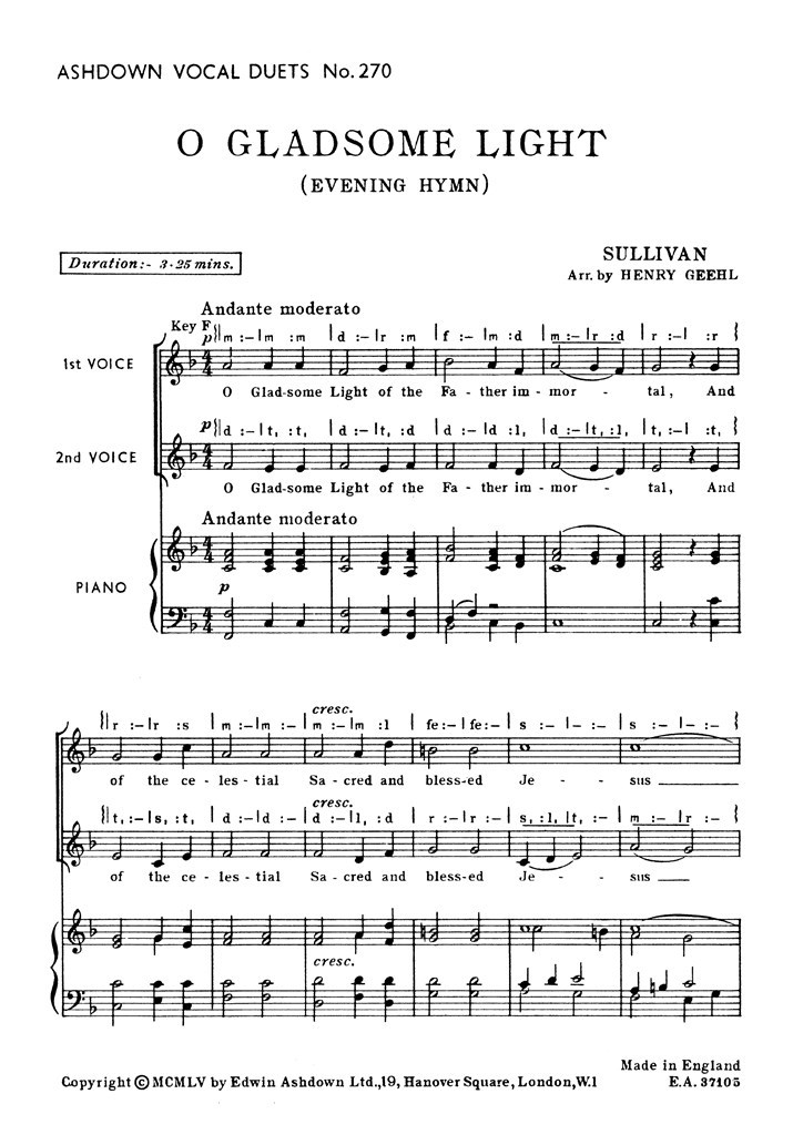 O Gladsome Light