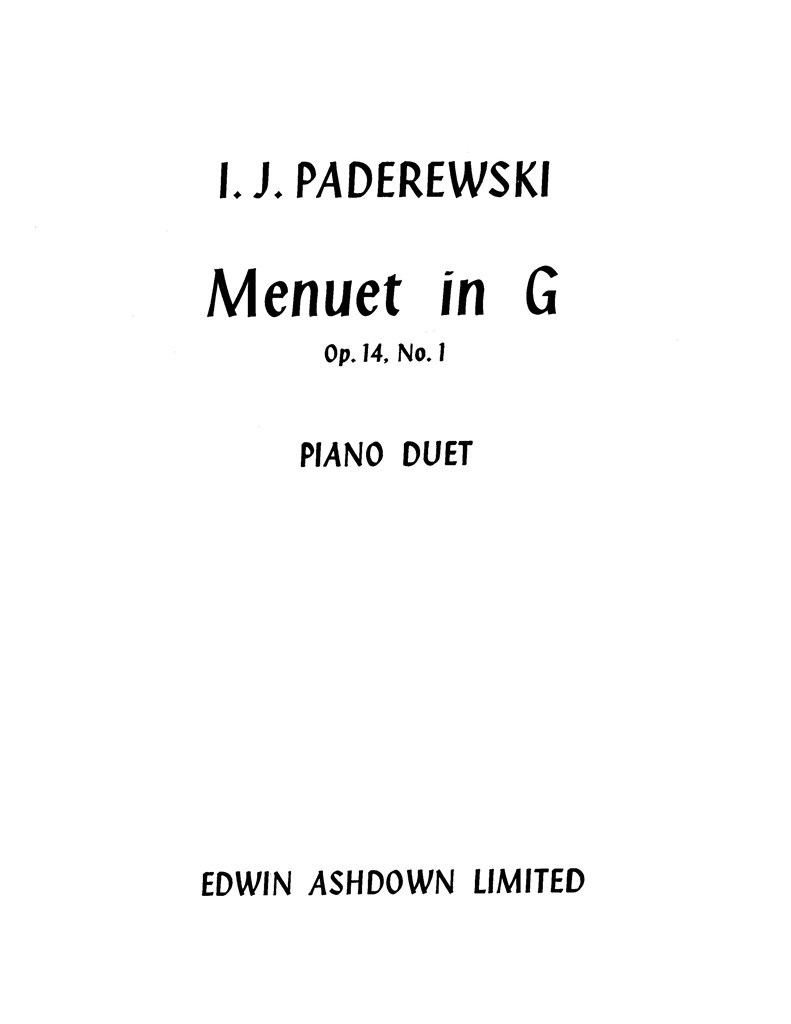 Minuet In G Op. 14 No. 1
