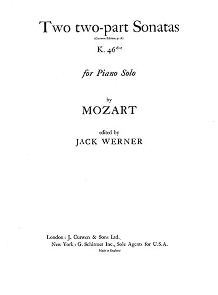 Two Sonatas K.46D E