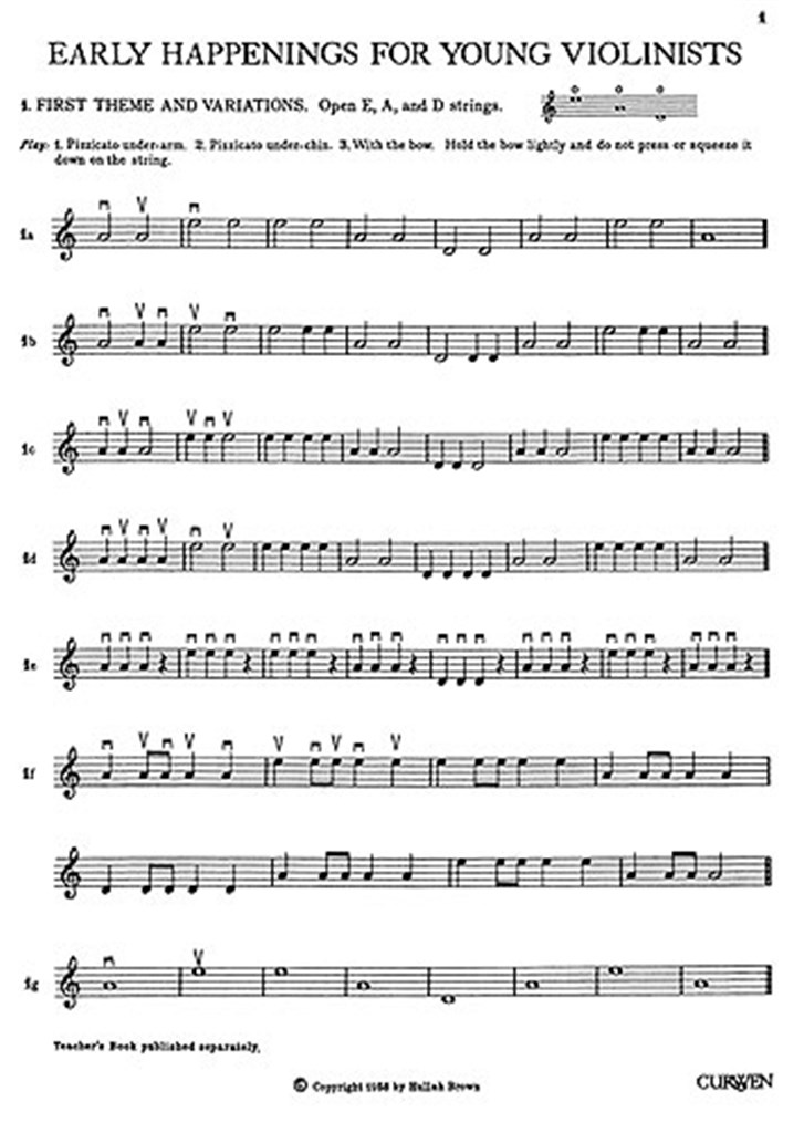 Early Happenings For Young Violinists Book One