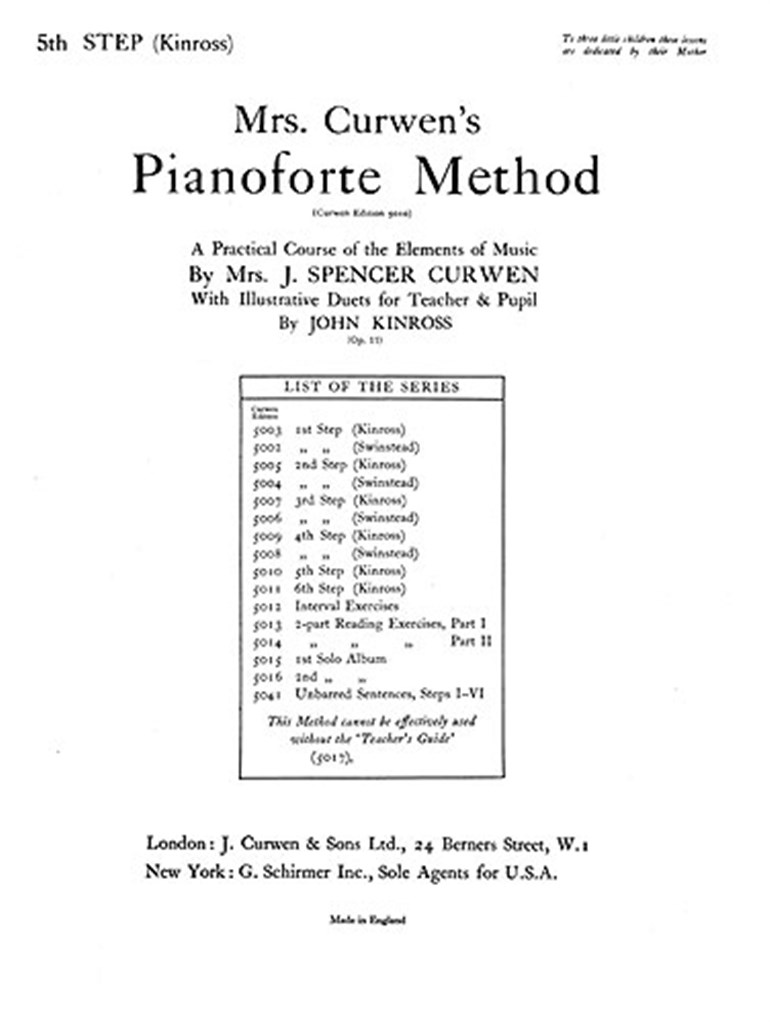 Mrs Curwen's Pianoforte Method