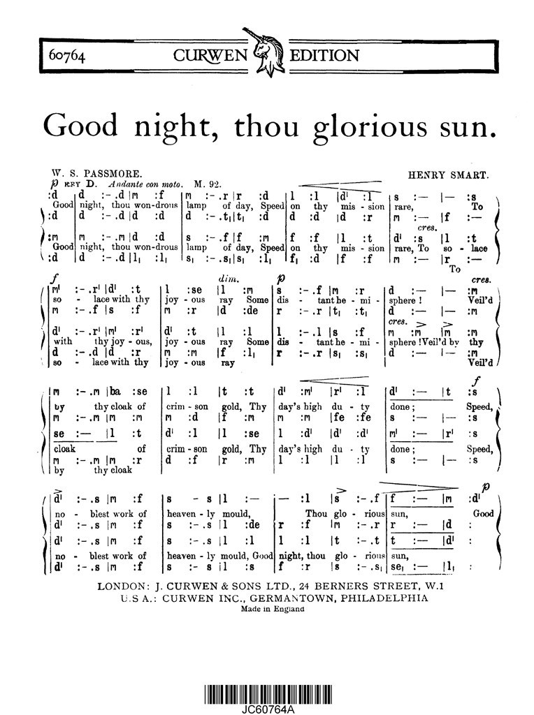 Good Night, Thou Glorious Sun
