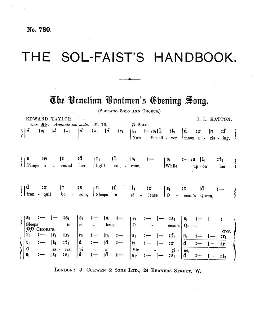 The Venetian Boatmens Evening Song