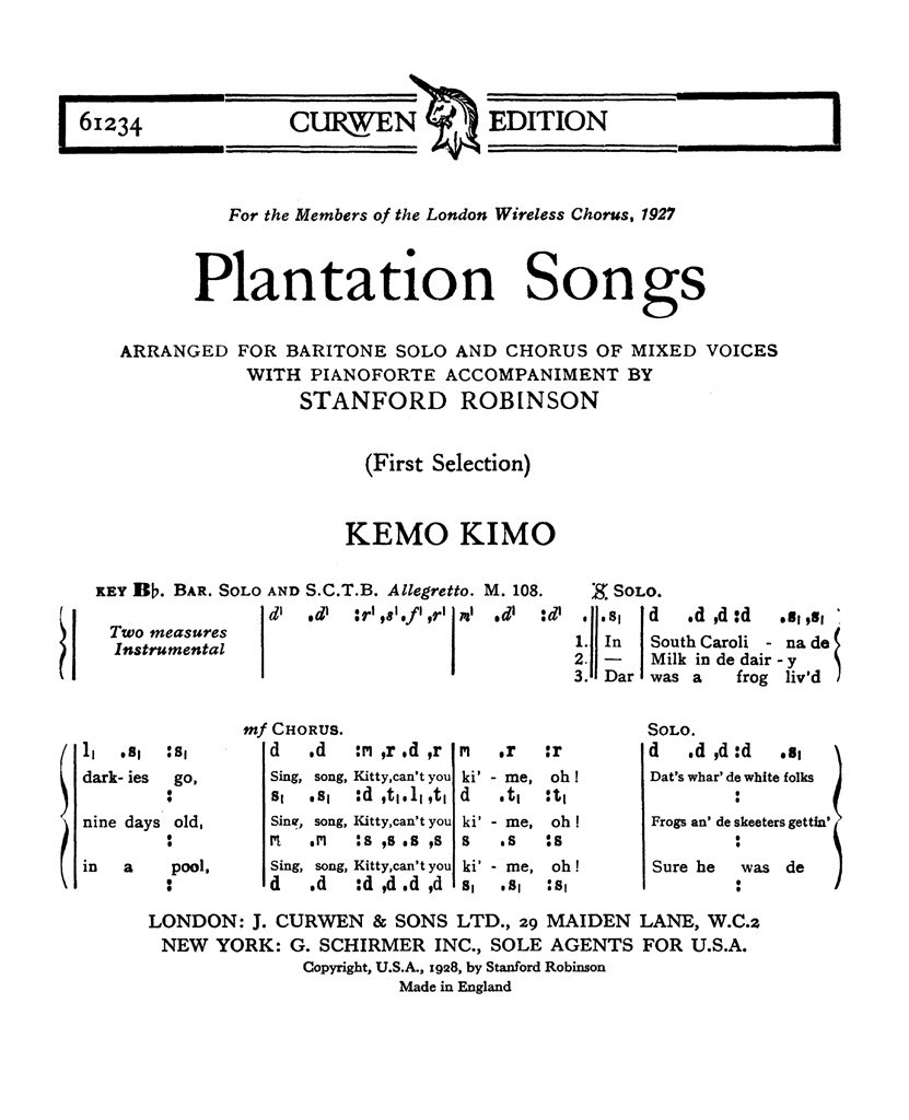 Plantation Songs