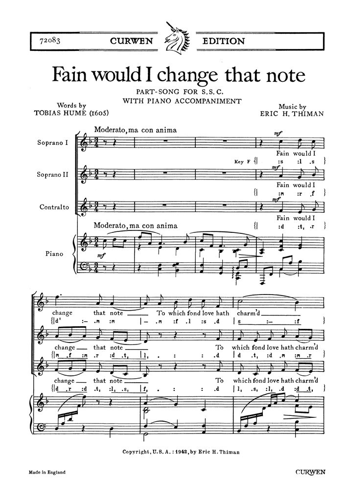 Fain Would I Change That Note