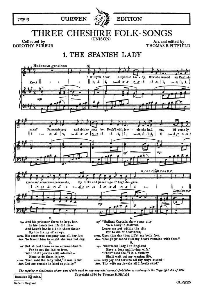 Three Cheshire Folk Songs