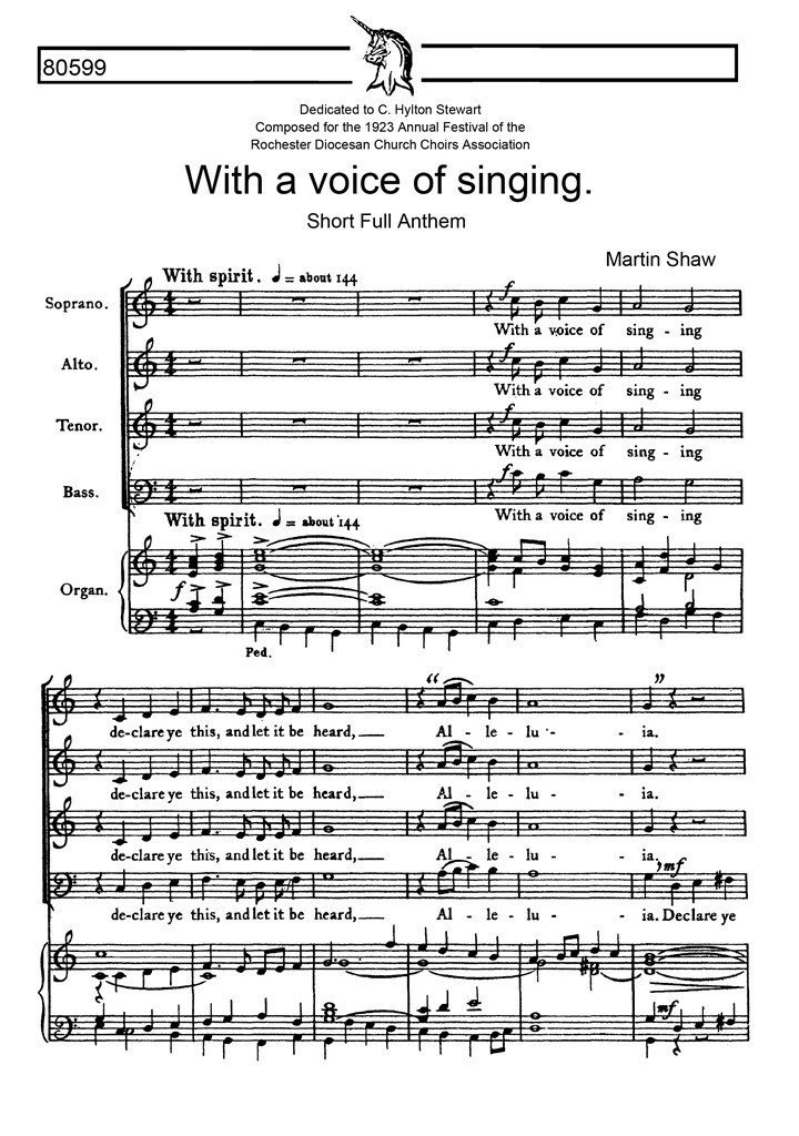 With a voice of singing