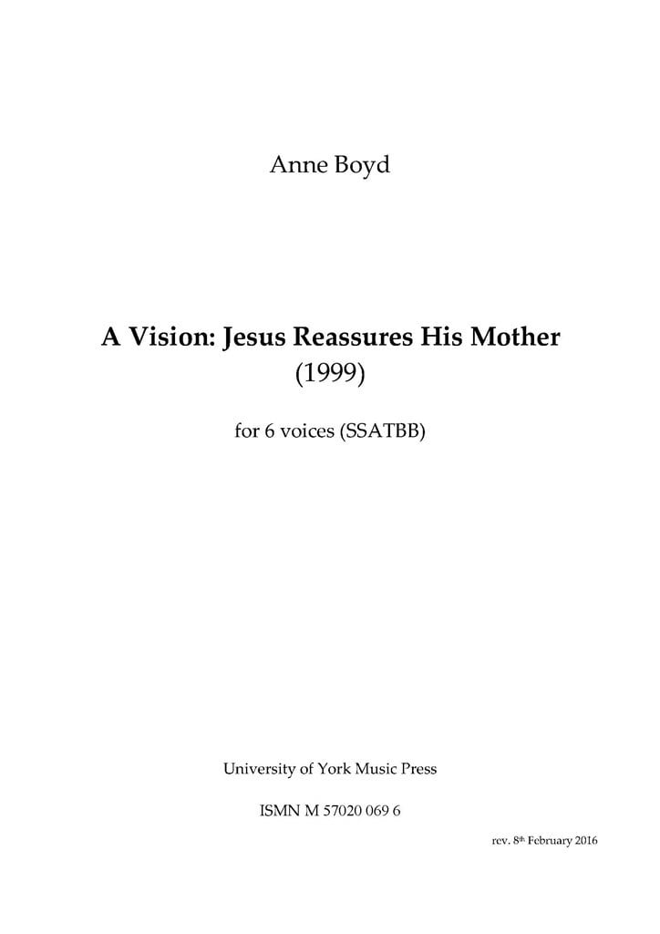 A Vision - Jesus Reassures His Mother