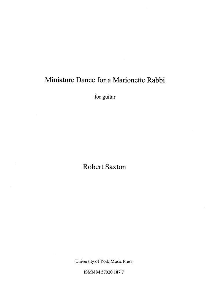 Miniature Dance For A Marionette Rabbi