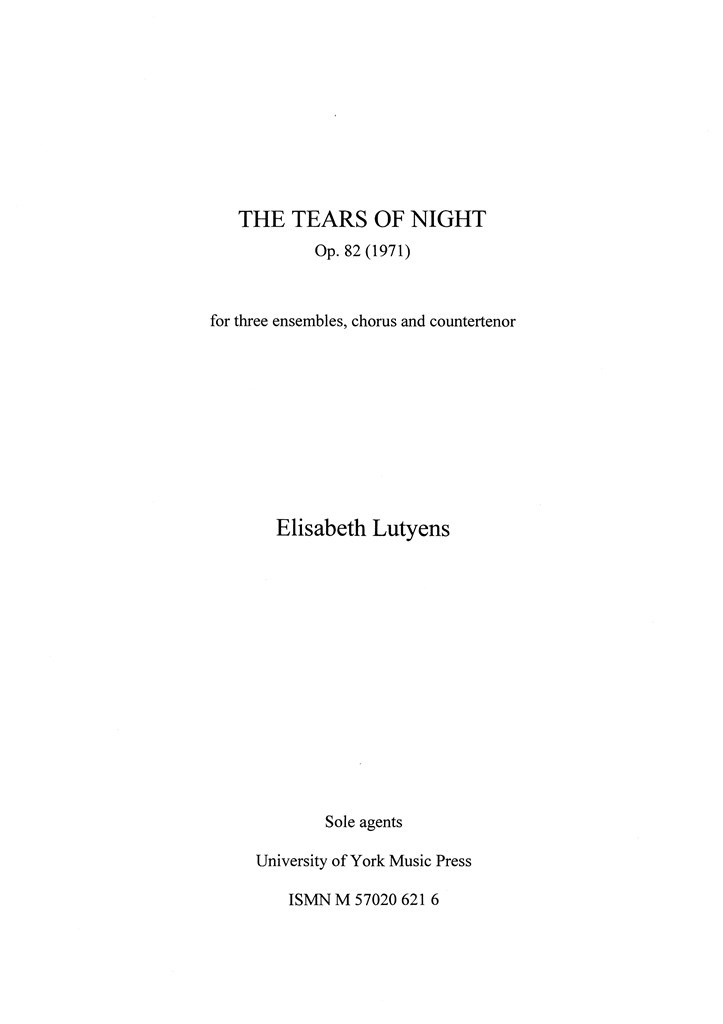 The Tears of Night Op.82