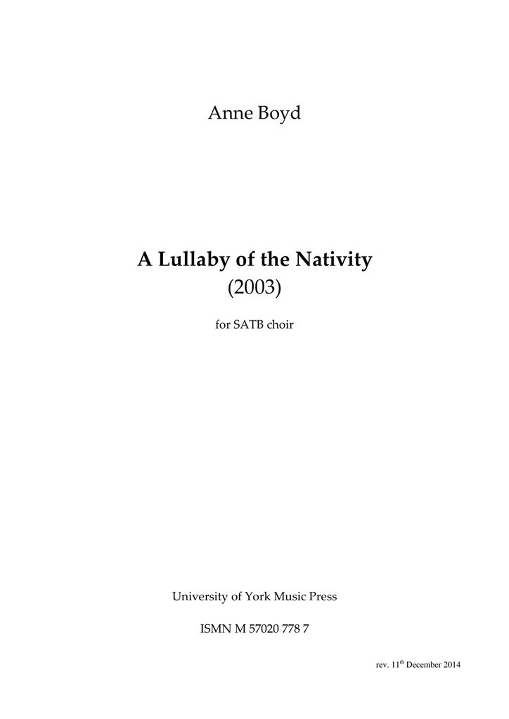 A Lullaby Of The Nativity