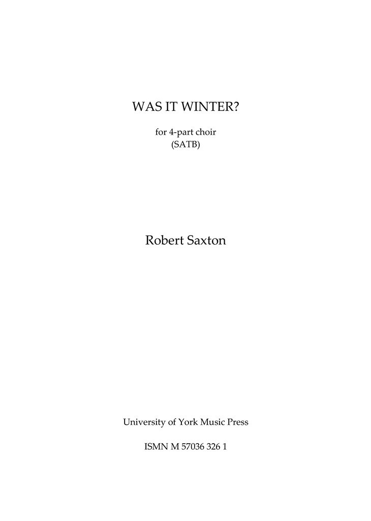 Was It Winter?
