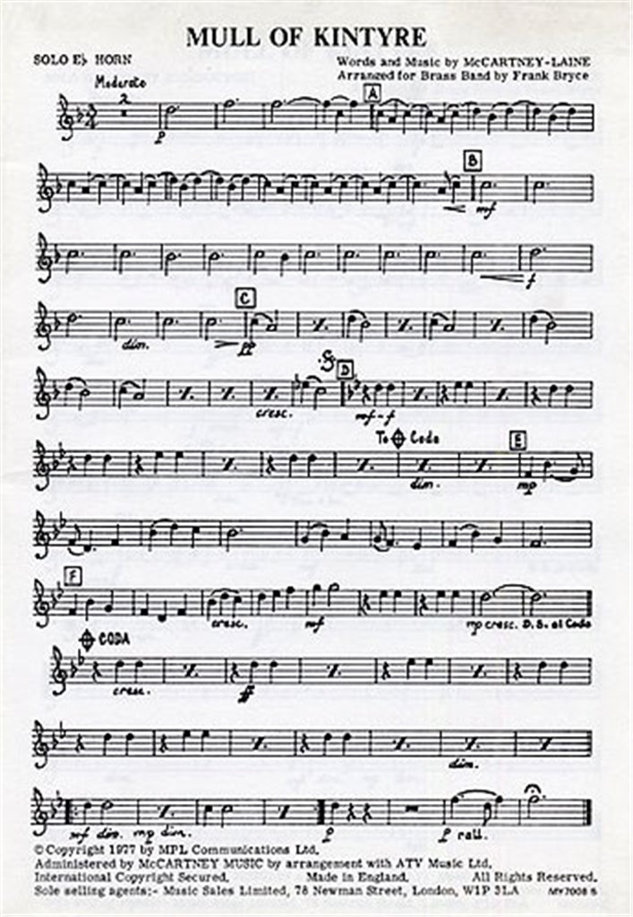 Mull Of Kintyre For Brass Band