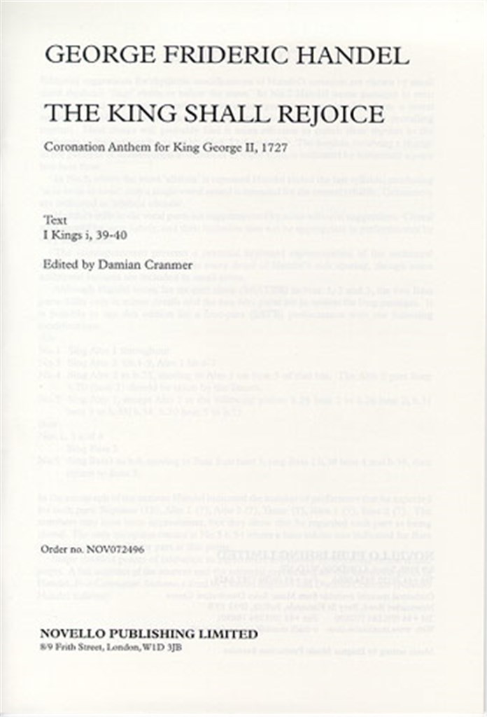 The King Shall Rejoice