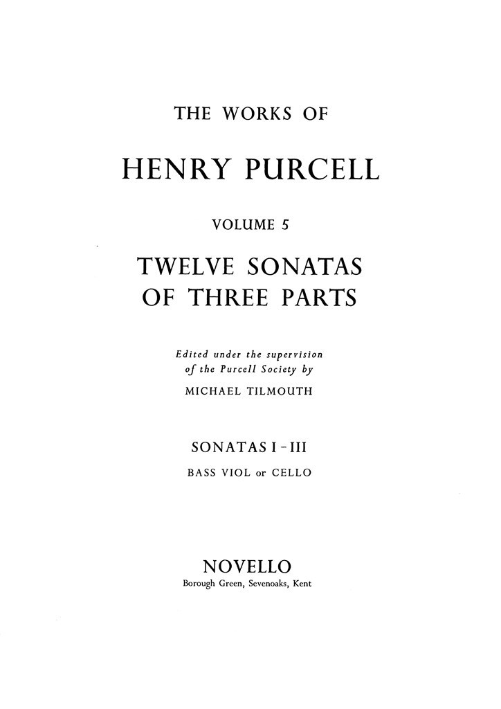 Twelve Sonatas Of Three Parts
