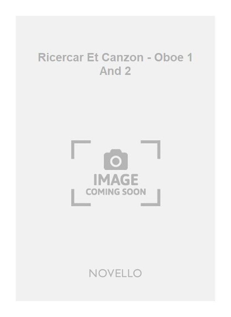Ricercar Et Canzon - Oboe 1 And 2