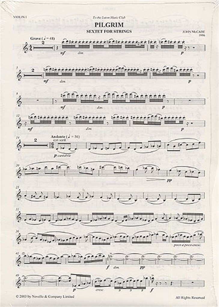 Pilgrim Sextet For Strings (Parts)