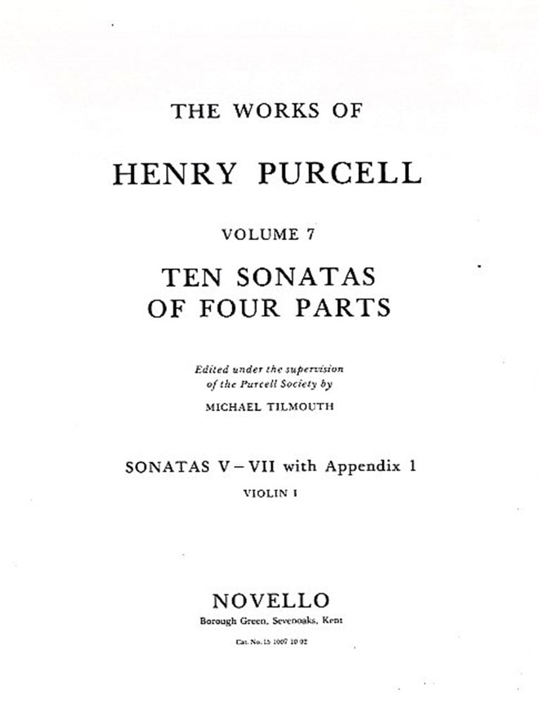 10 Sonatas Of Four Parts For Violin 1