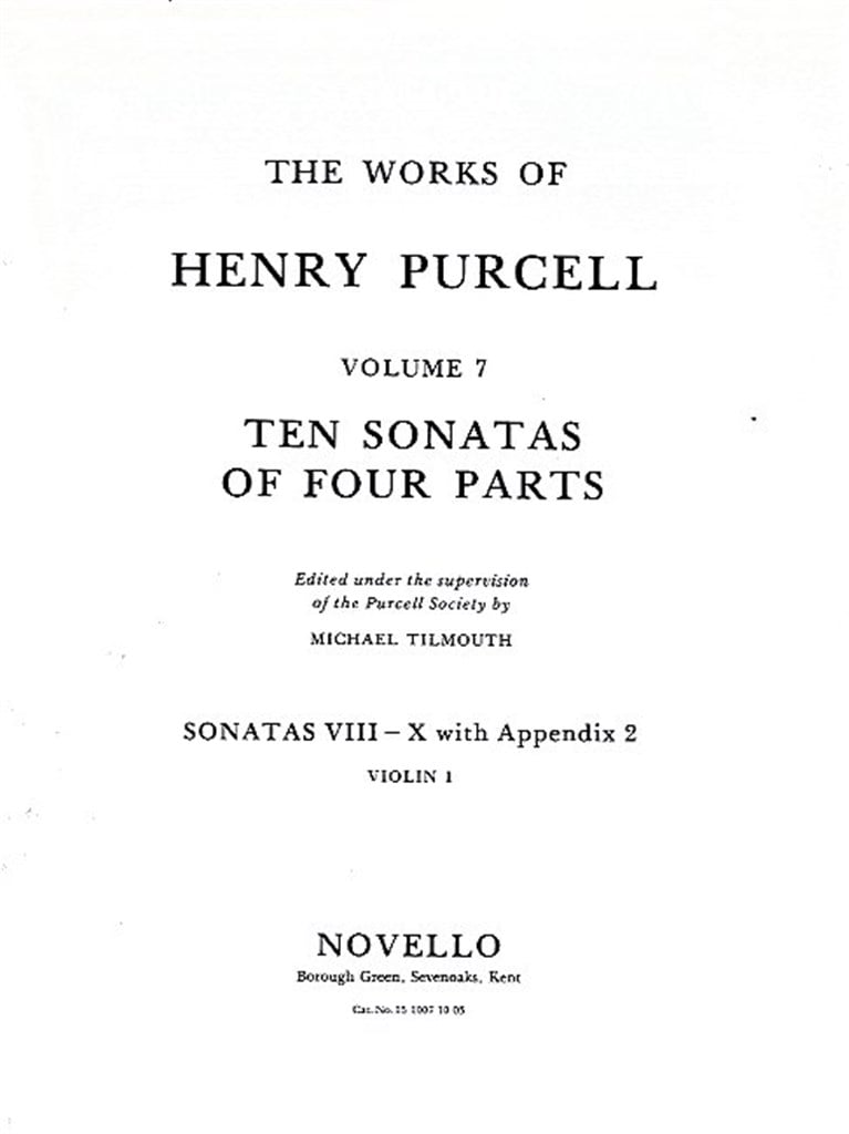 10 Sonatas Of Four Parts For Violin 1