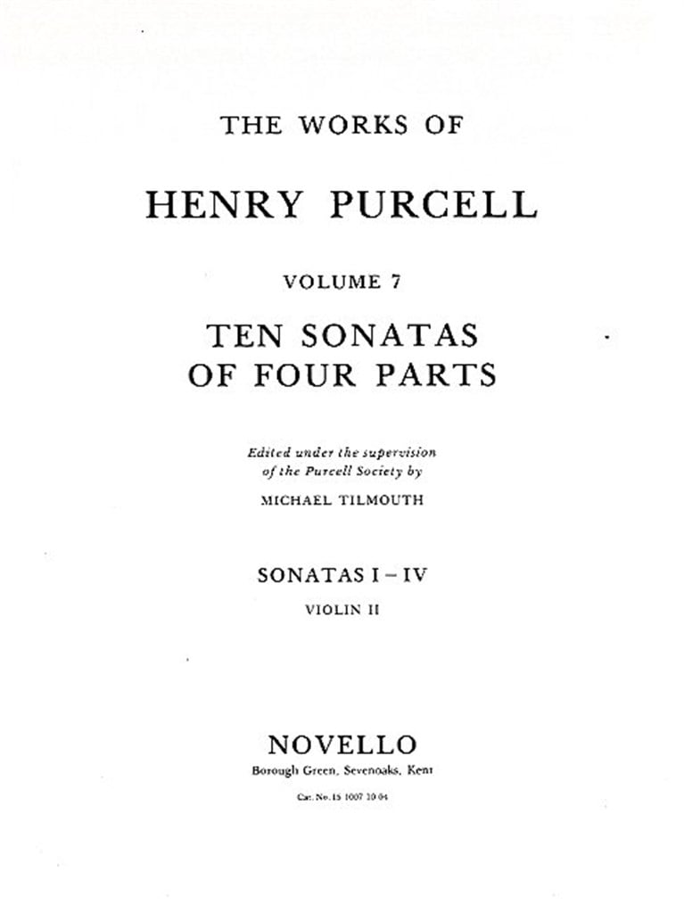 10 Sonatas Of Four Parts Violin 2 (Sonatas I-IV)