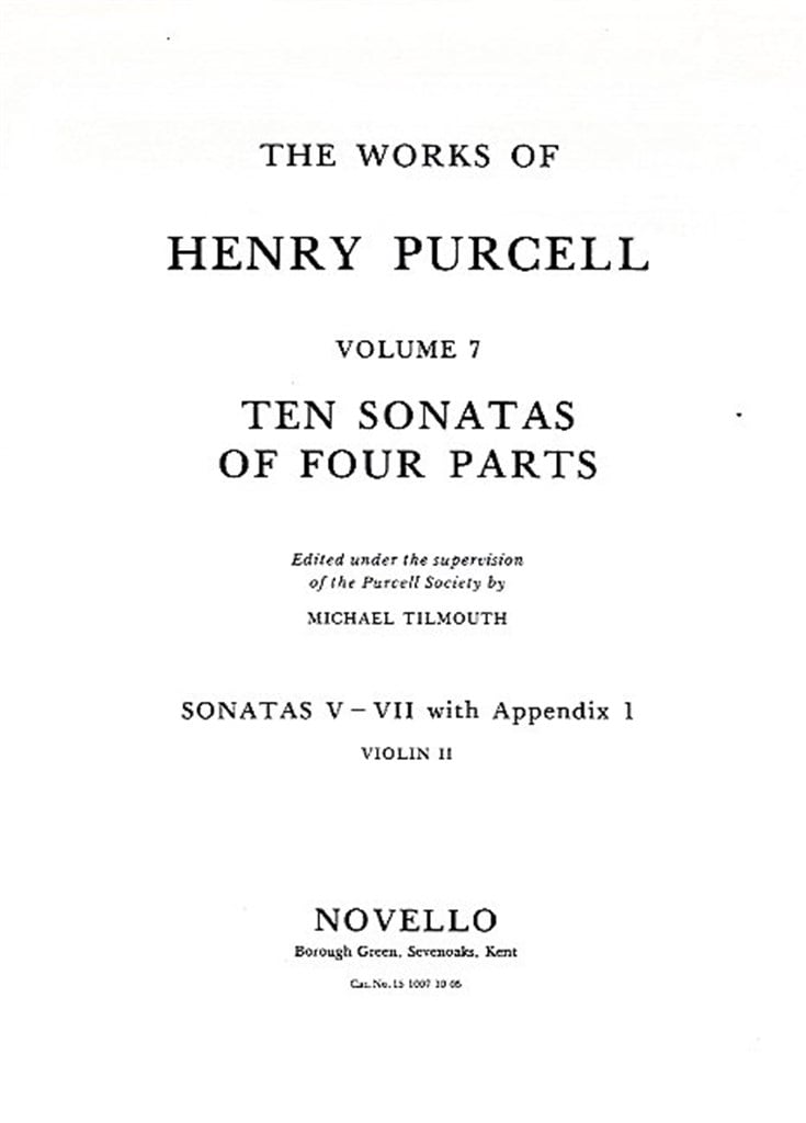 10 Sonatas Of Four Parts Violin 2 (Sonatas V-VII)