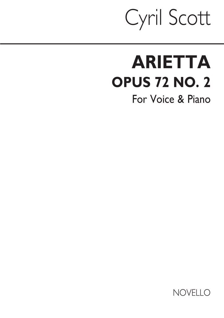 Arietta Op72 No.2-high Voice/Piano (Key-e Flat)